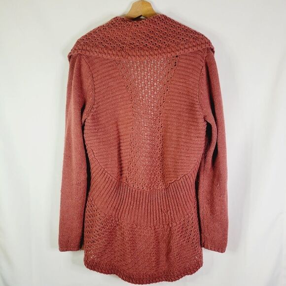 Kismet Dusty Rose Open Front Knit Sweater - Picture 2 of 7